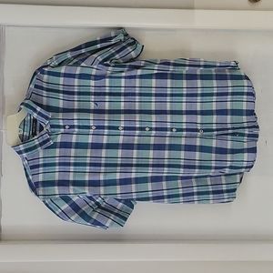 Nautical button down short sleeve shirt XL